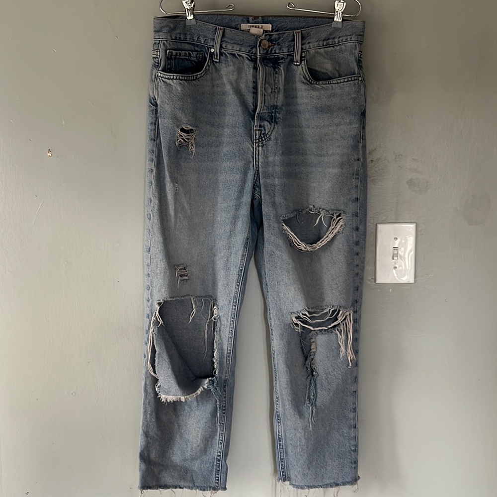 Forever 21 Size 29 Ripped Baggy Jeans